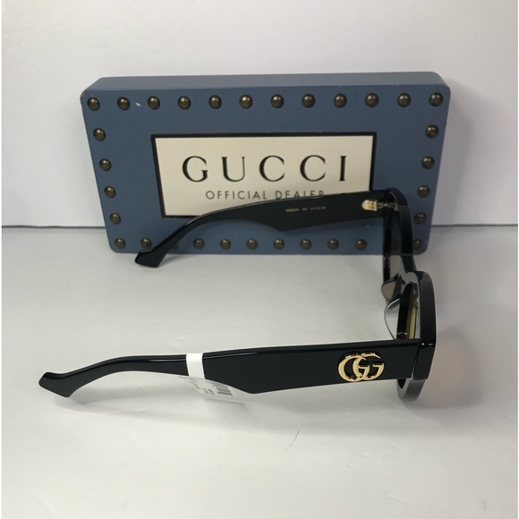 ? Authentic GUCCI GG0957S 003 cat eye Gucci sunglass black frame brown lenses. main image 6